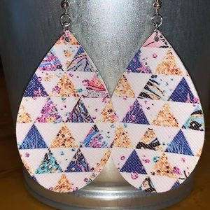 Faux Leather Drop Earrings